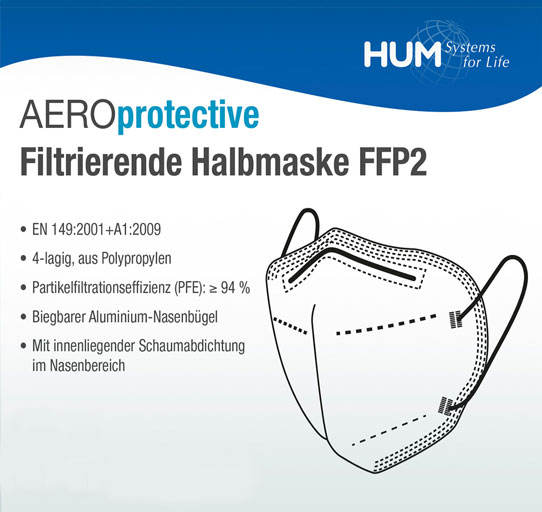 FFP2 - AEROprotective Atemschutzmaske CE-zertifiziert, Premium