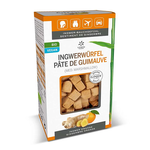INGWER GINJER Ingwerwürfel Orange